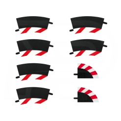 Slipstrook Binnenrand Bocht 2/30º 6 Stuks + 2 Eindstukken - 20591 - Carrera