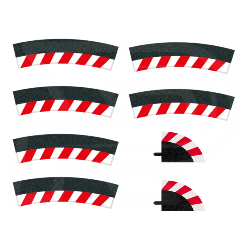 Slipstrook Binnenrand Bocht 3/30º 6 Stuks + 2 Eindstukken - 20592 - Carrera