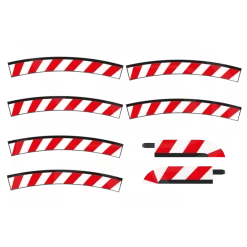 Slipstrook Binnenrand Kuipbocht 3/30º 6 Stuks + 2 Eindstukken - 20595 - Carrera