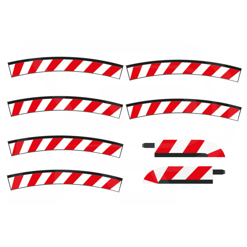 Slipstrook Binnenrand Kuipbocht 3/30º 6 Stuks + 2 Eindstukken - 20595 - Carrera