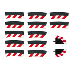 Slipstrook Buitenrand Kuipbocht 4/15º 12 Stuks + 2 Eindstukken - 20580 - Carrera