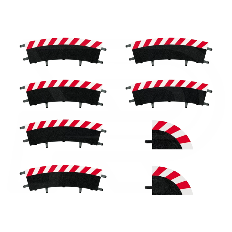 Slipstrook Buitenrand Bocht 2/30º 6 Stuks + 2 Eindstukken - 20562 - Carrera