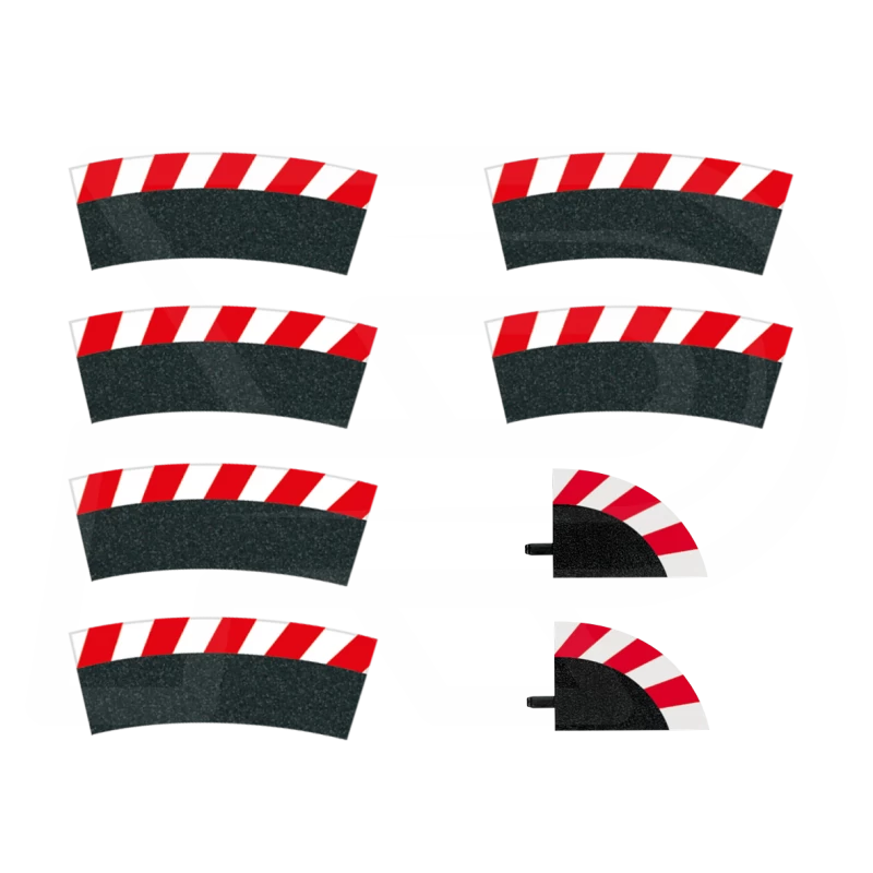 Slipstrook Buitenrand Kuipbocht 1/30º 6 Stuks + 2 Eindstukken - 20564 - Carrera